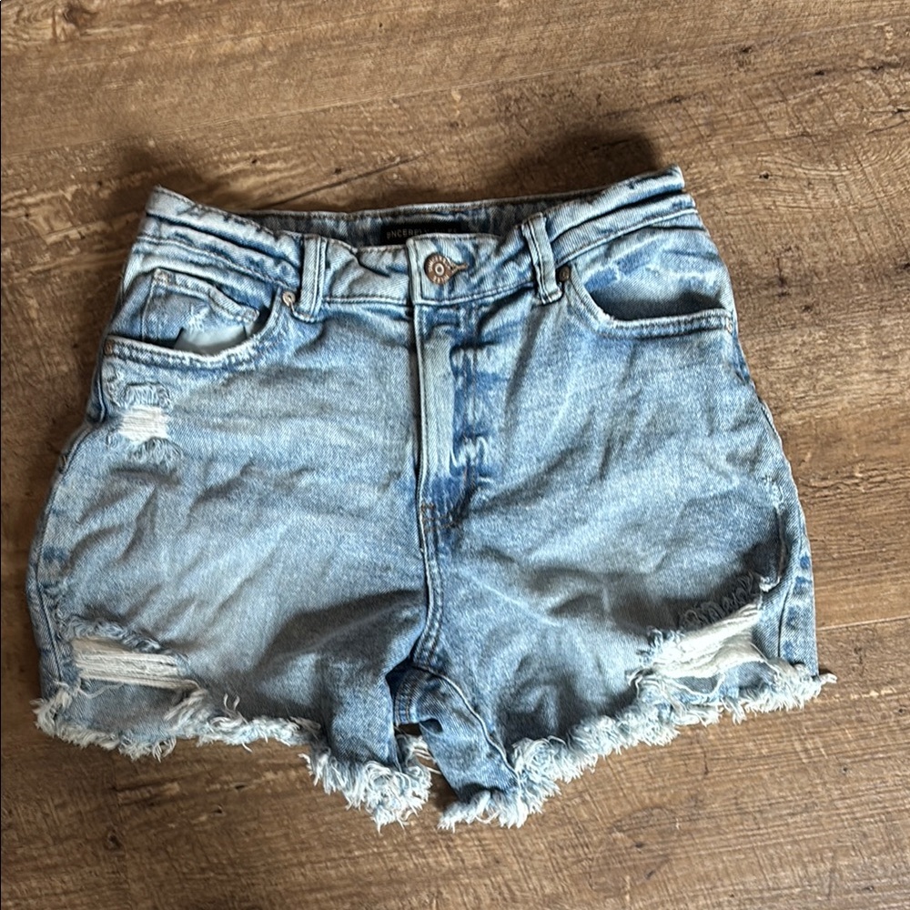 Sincerely Jules Blue Jean Shorts High-Waisted Distressed